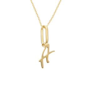 Meshmerise Silver 0.06 Ct. Tw. Diamond Initial Necklace, Yellow